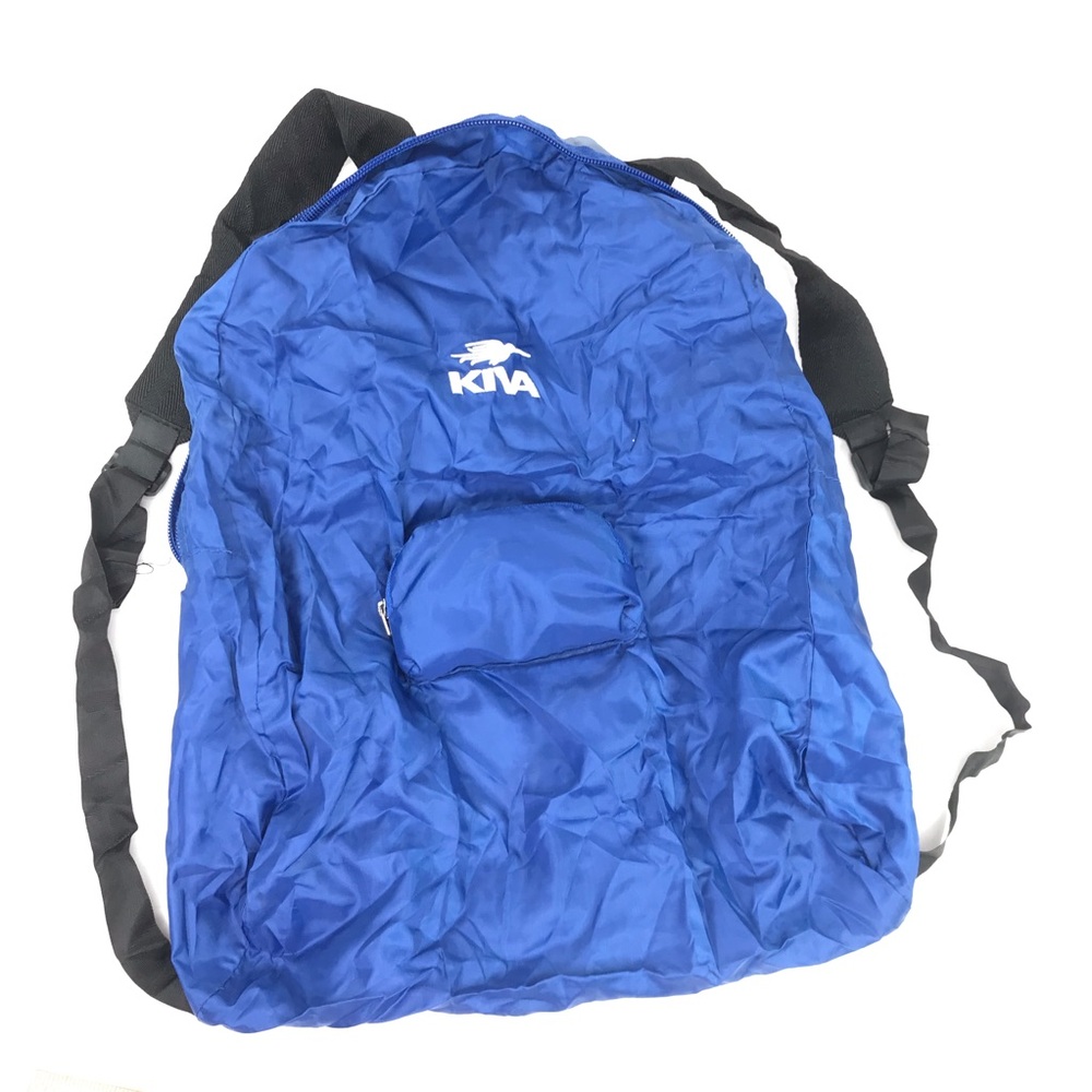 Kiva Blue Nylon Packable Backpack Keychain Belt Camping Hiking Travel